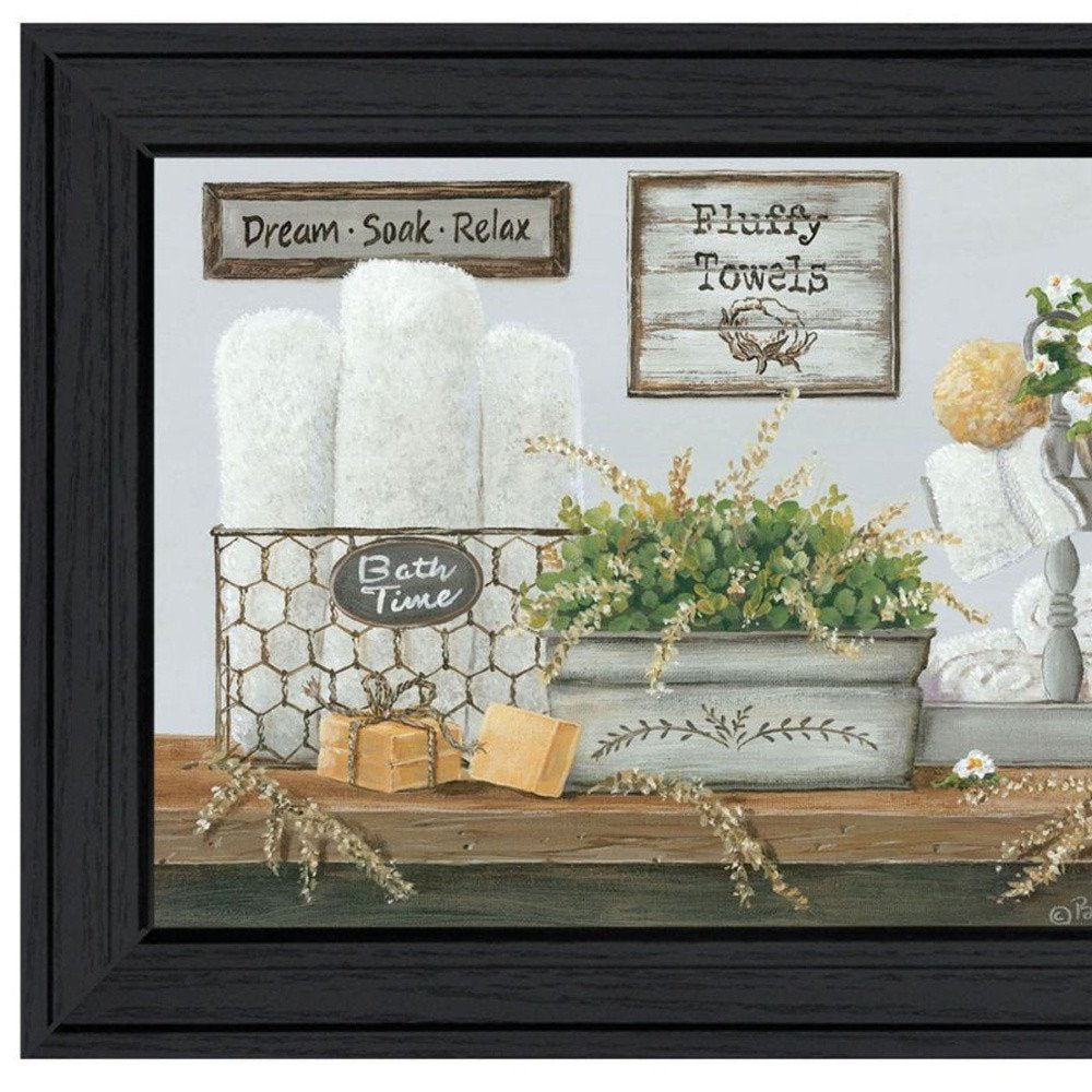 Set Of Two "Fluffy Towels" -Bathroom Decor Black Framed Bathroom Wall Art — view 3