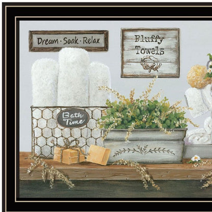 Set Of Two "Fluffy Towels" -Bathroom Decor Black Framed Bathroom Wall Art HomeRoots