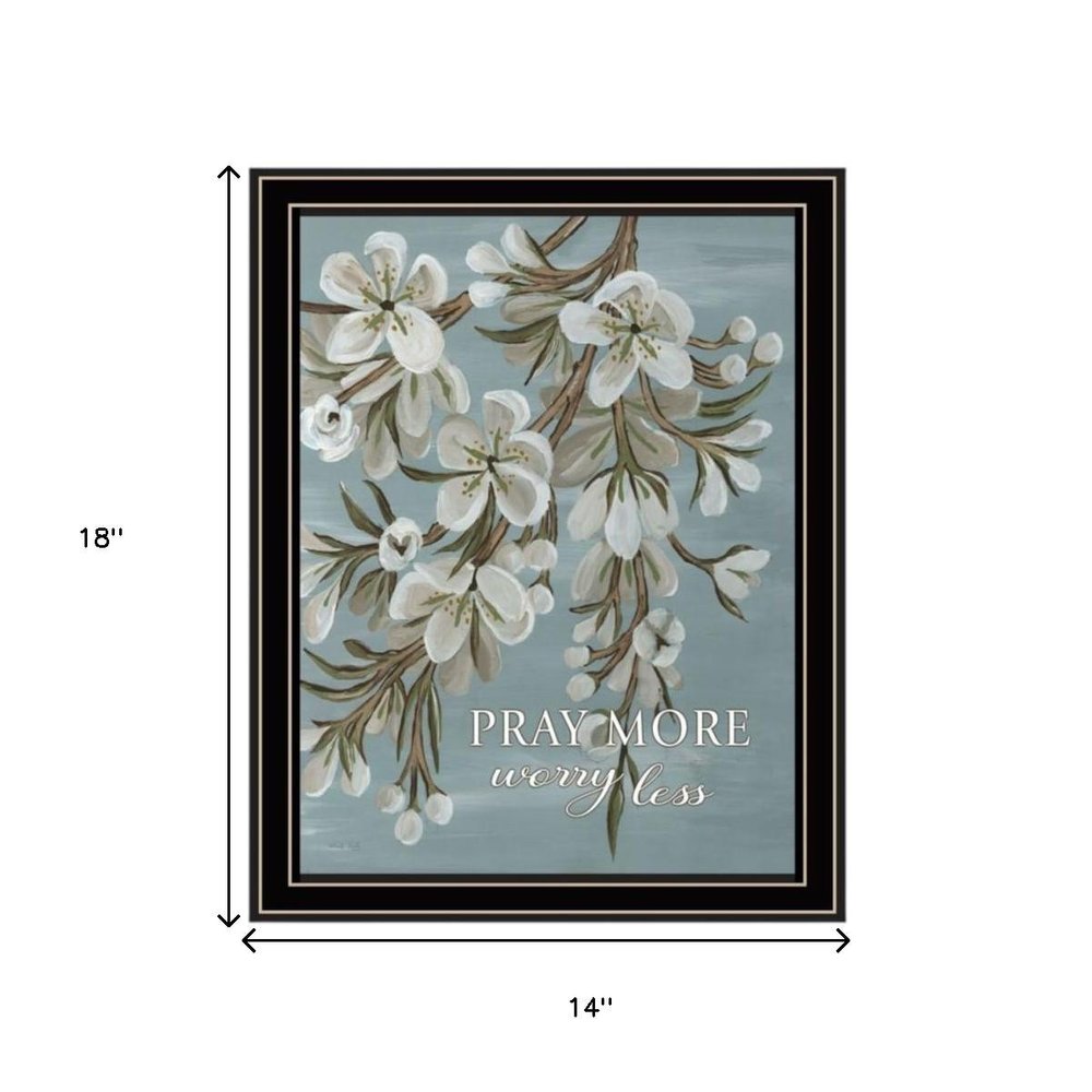 Set Of Three "Pray More And Worry Less" Black Framed Wall Art — view 8