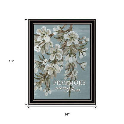 Set Of Three "Pray More And Worry Less" Black Framed Wall Art HomeRoots