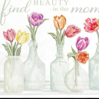 Set Of Two "Live in The Beauty of The Moment" Black Framed Wall Art HomeRoots