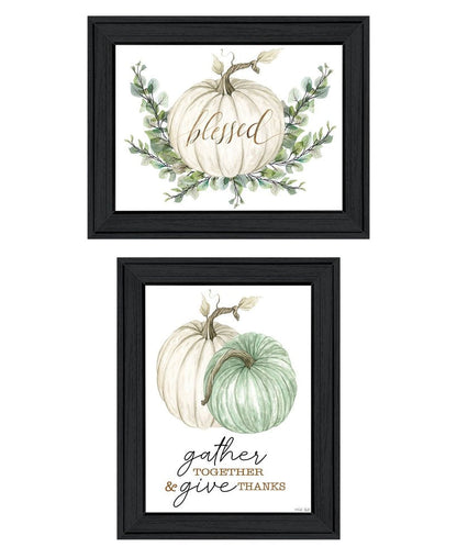Set Of Two "Gather And Give" Black Framed Wall Art HomeRoots