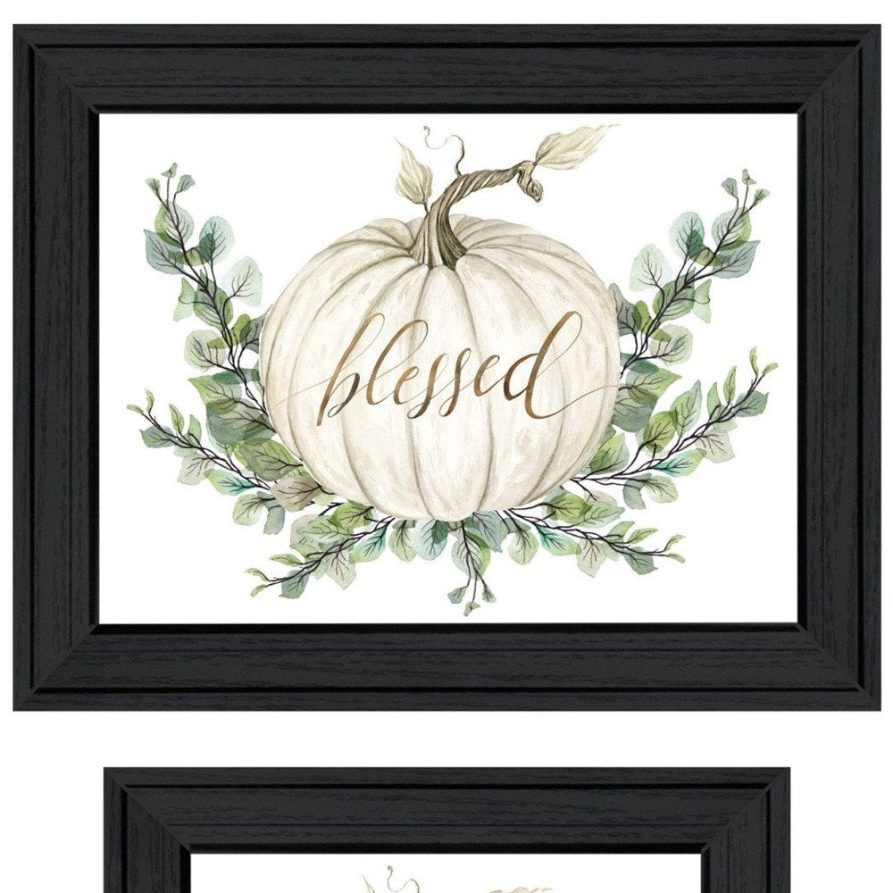 Set Of Two "Gather And Give" Black Framed Wall Art — view 3