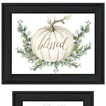 Set Of Two "Gather And Give" Black Framed Wall Art HomeRoots