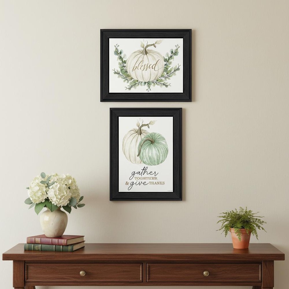 Set Of Two "Gather And Give" Black Framed Wall Art — view 4