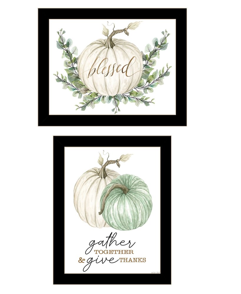 Set Of Two "Gather And Give" Black Framed Wall Art — view 1