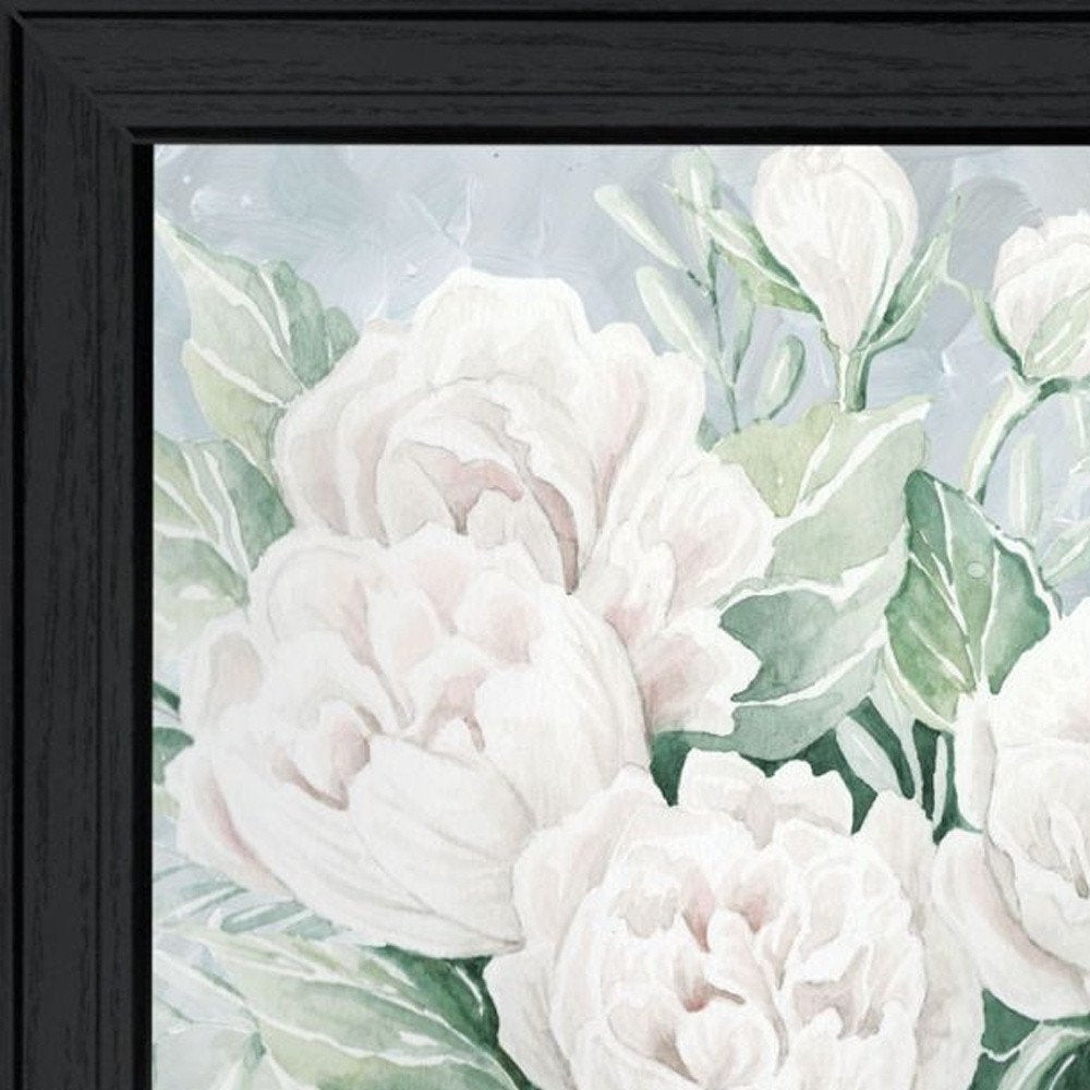 Set Of Two "Peaceful Pastel Peonies" Black Framed Wall Art HomeRoots