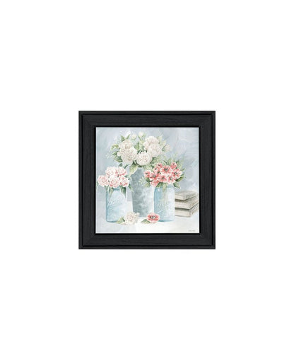 Set Of Two "Peaceful Pastel Peonies" Black Framed Wall Art HomeRoots