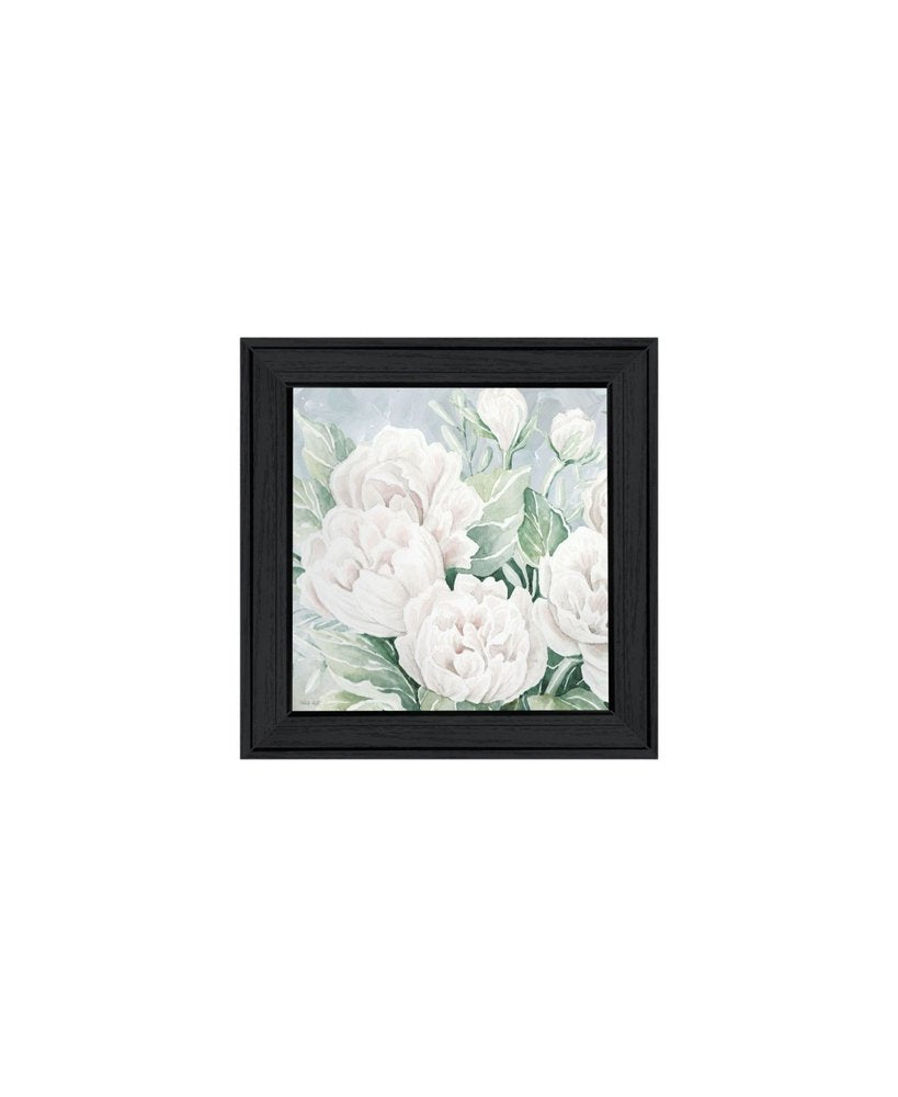 Set Of Two "Peaceful Pastel Peonies" Black Framed Wall Art HomeRoots