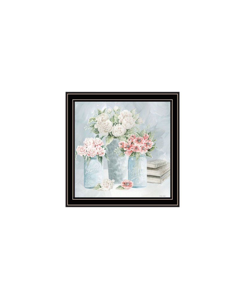 Set Of Two "Peaceful Pastel Peonies" Black Framed Wall Art HomeRoots