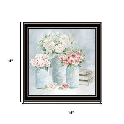 Set Of Two "Peaceful Pastel Peonies" Black Framed Wall Art HomeRoots