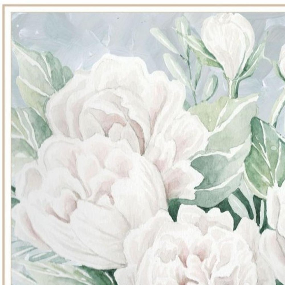 Set Of Two "Peaceful Pastel Peonies" White Framed Wall Art HomeRoots