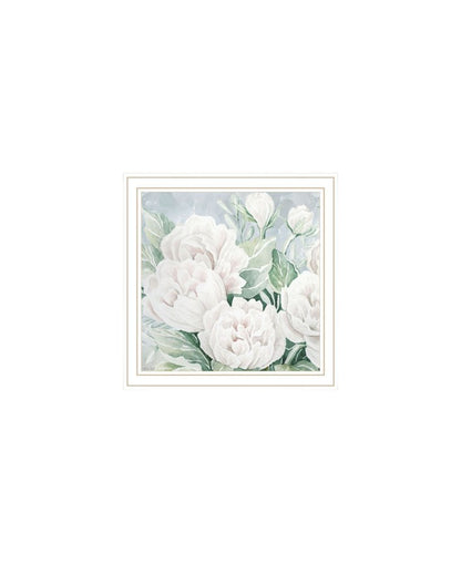Set Of Two "Peaceful Pastel Peonies" White Framed Wall Art HomeRoots