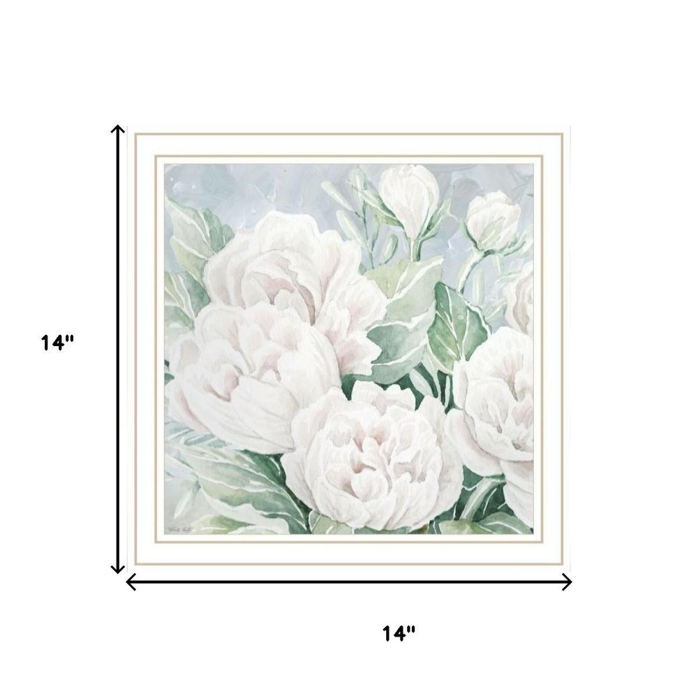 Set Of Two "Peaceful Pastel Peonies" White Framed Wall Art HomeRoots
