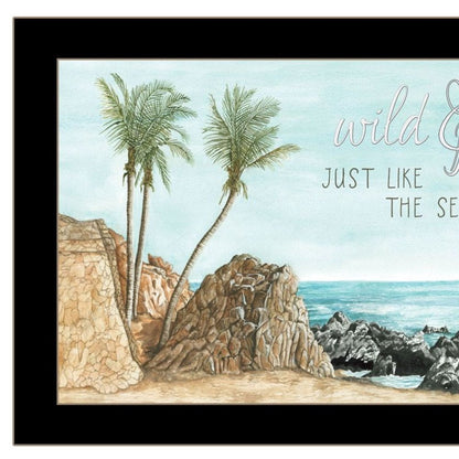 Set Of Two "Wild and Free" In the Ocean Breeze! Black Framed Wall Art HomeRoots