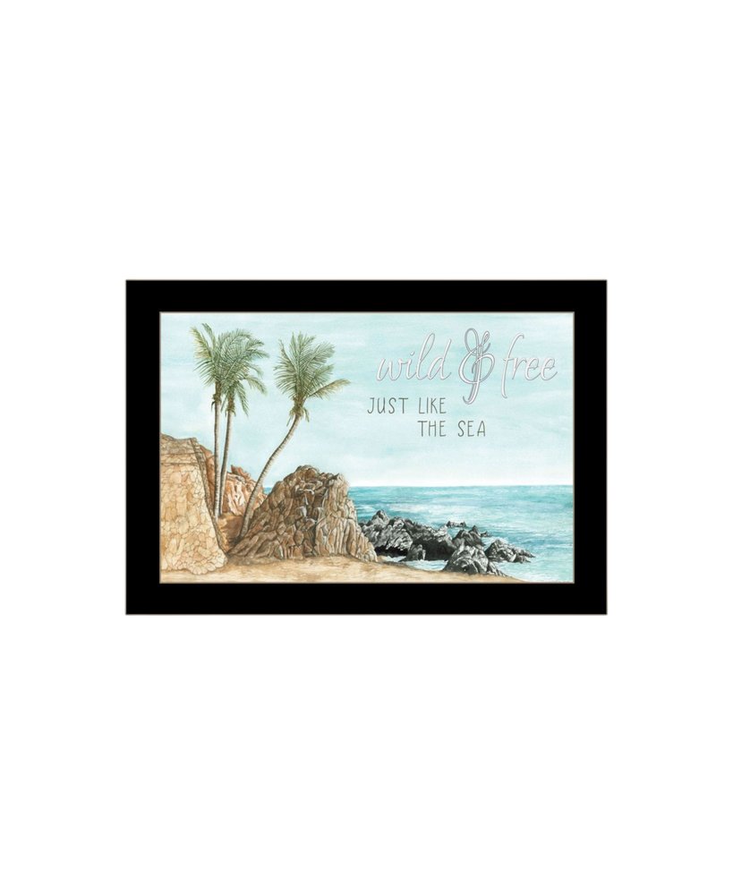 Set Of Two "Wild and Free" In the Ocean Breeze! Black Framed Wall Art — view 5