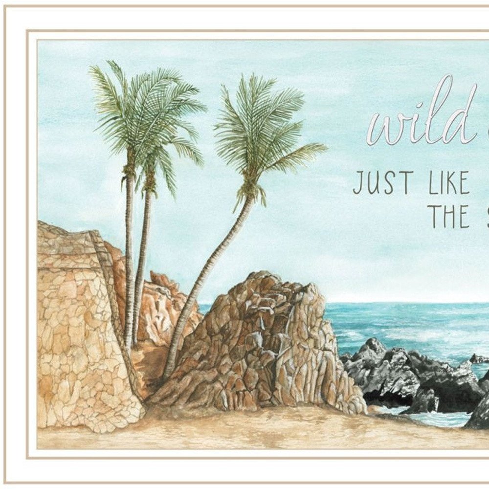 Set Of Two "Wild and Free" In the Ocean Breeze! White Framed Wall Art — view 2