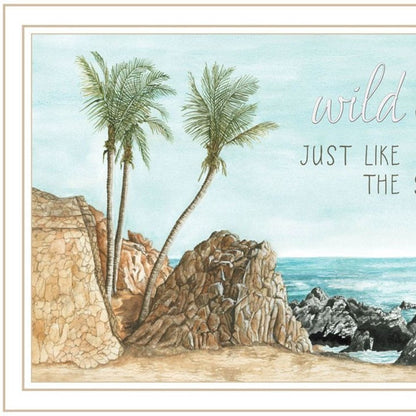 Set Of Two "Wild and Free" In the Ocean Breeze! White Framed Wall Art HomeRoots