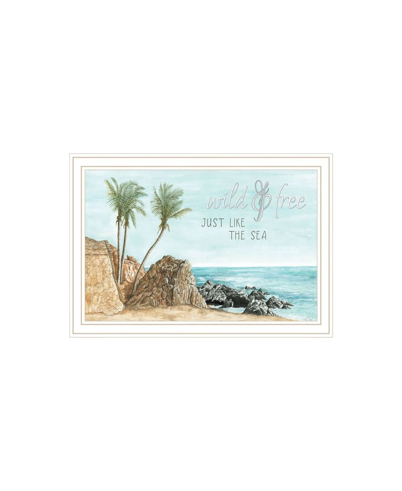 Set Of Two "Wild and Free" In the Ocean Breeze! White Framed Wall Art HomeRoots