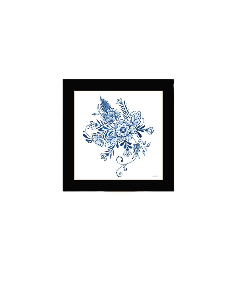 Set Of Two Delph Designs of Blue and white Florals Black Framed Wall Art HomeRoots