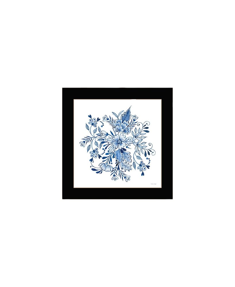 Set Of Two Delph Designs of Blue and white Florals Black Framed Wall Art HomeRoots