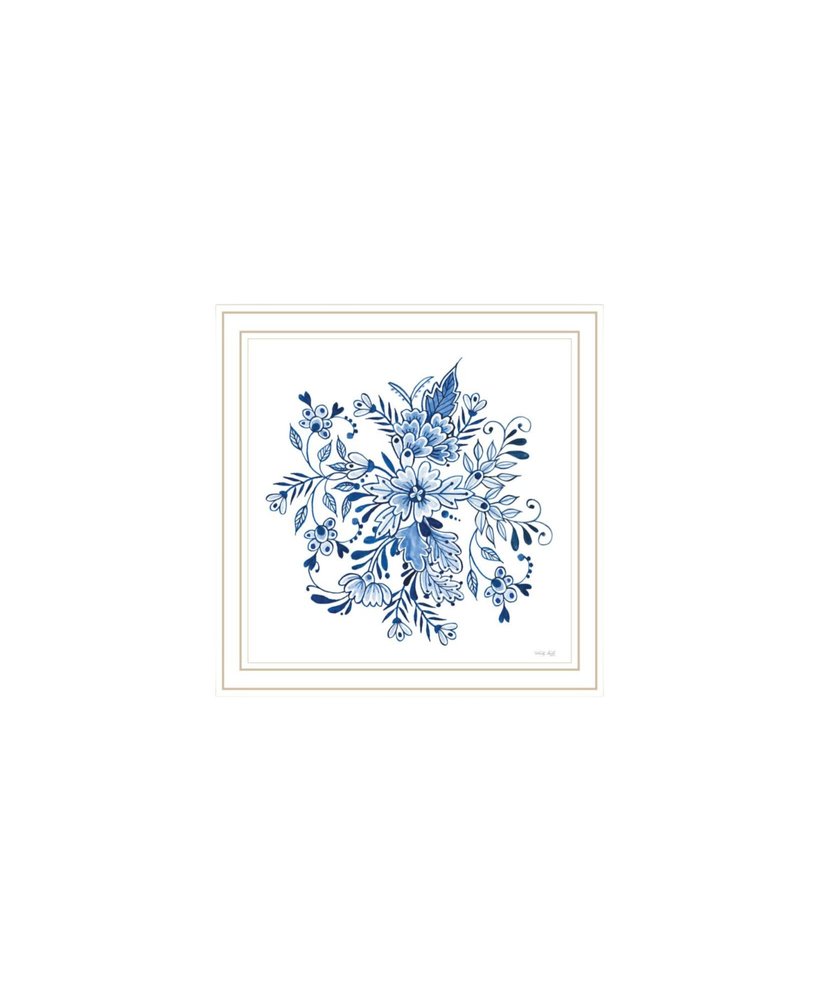 Set Of Two Delph Designs of Blue and White Florals White Framed Wall Art — view 5