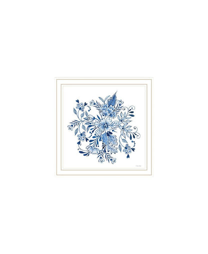 Set Of Two Delph Designs of Blue and White Florals White Framed Wall Art HomeRoots