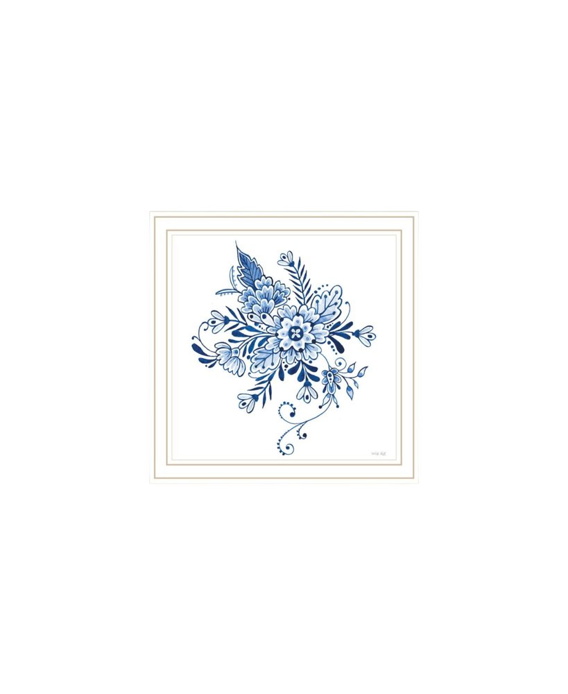 Set Of Two Delph Designs of Blue and White Florals White Framed Wall Art HomeRoots