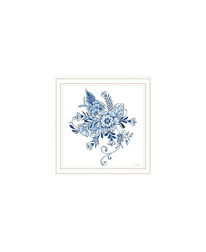 Set Of Two Delph Designs of Blue and White Florals White Framed Wall Art HomeRoots