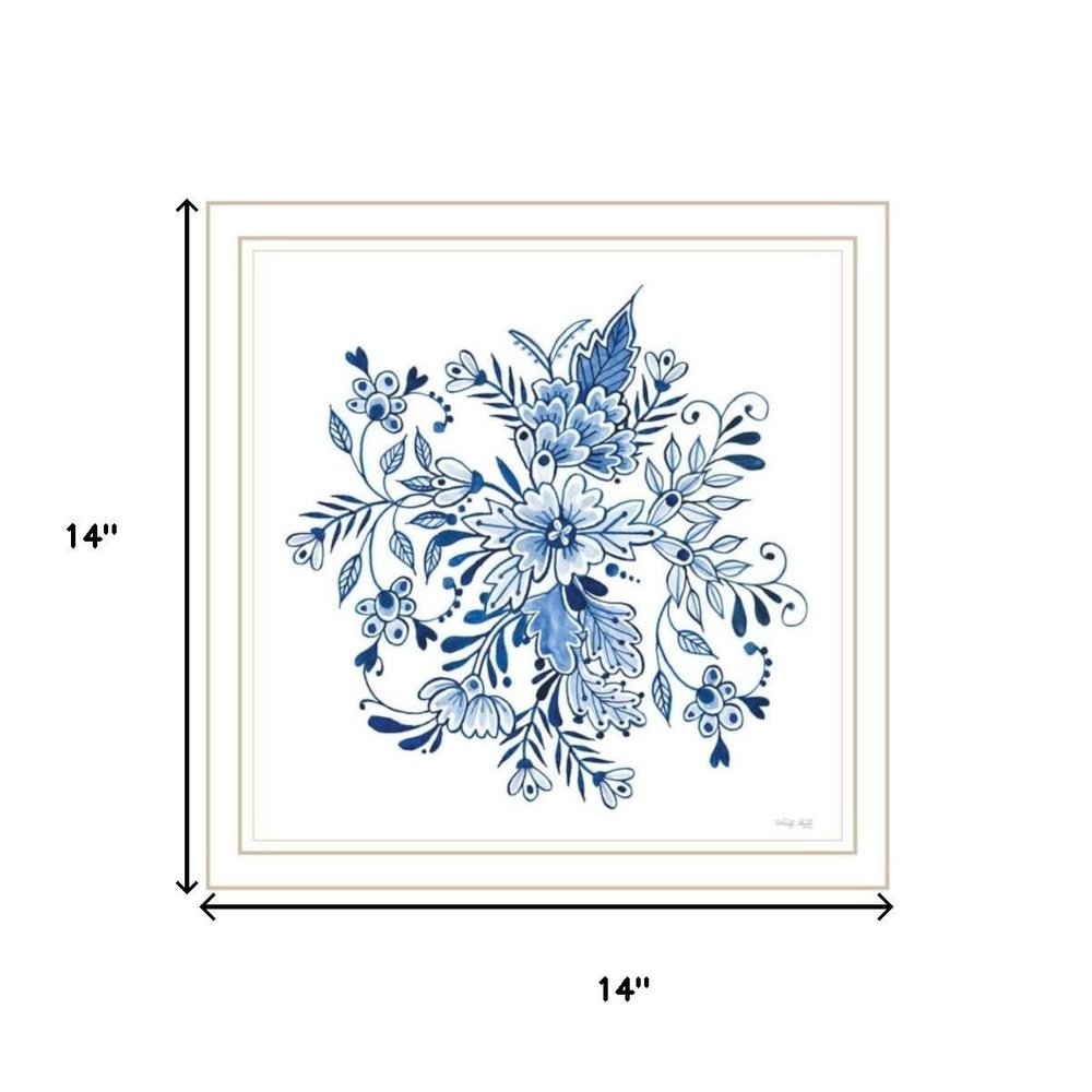 Set Of Two Delph Designs of Blue and White Florals White Framed Wall Art HomeRoots