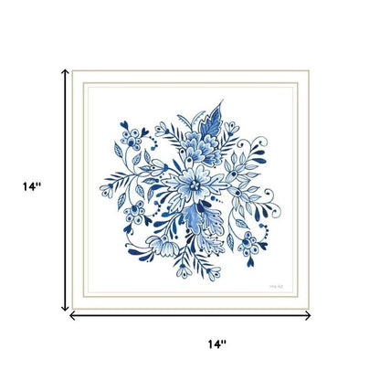 Set Of Two Delph Designs of Blue and White Florals White Framed Wall Art HomeRoots