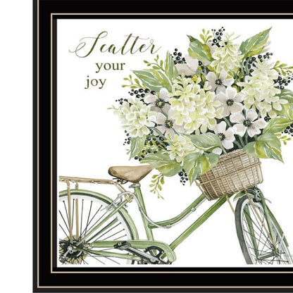 Set Of Two Get on Your Bike and Scatter Your Joy Black Framed Wall Art HomeRoots