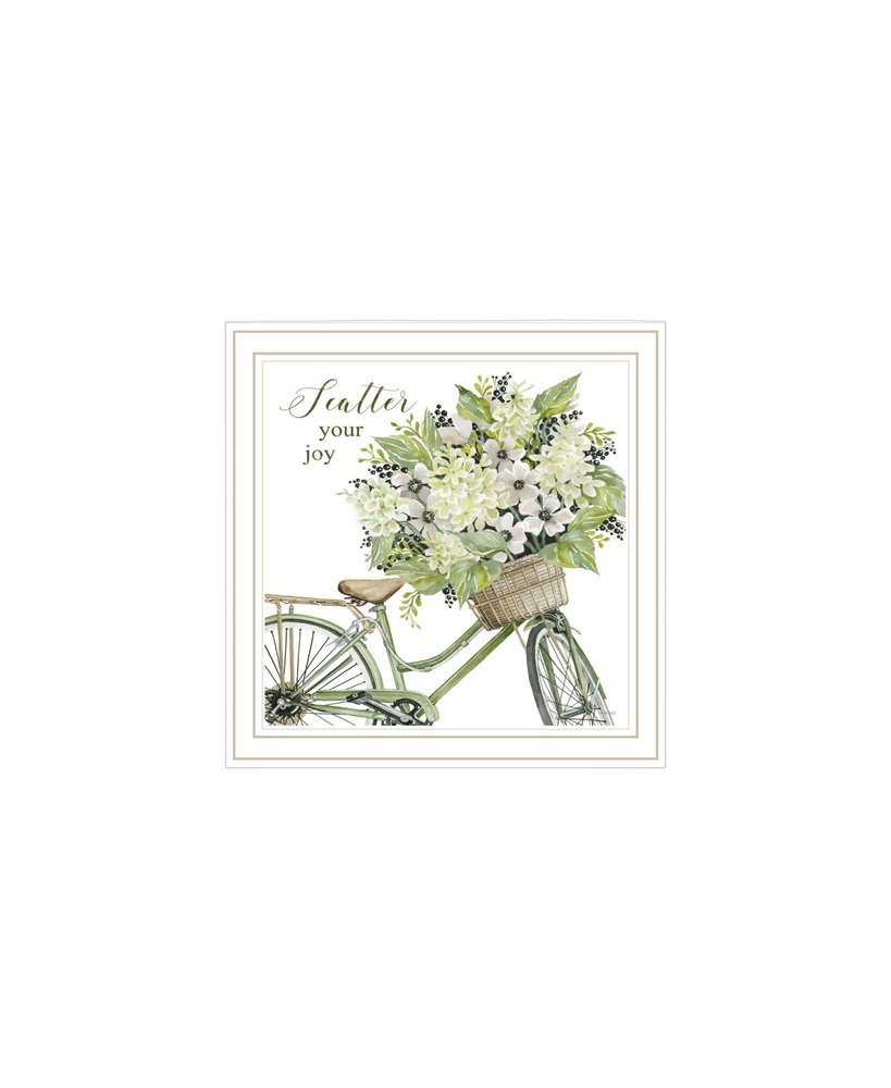 Set Of Two Get on Your Bike and Scatter Your Joy White Framed Wall Art — view 2