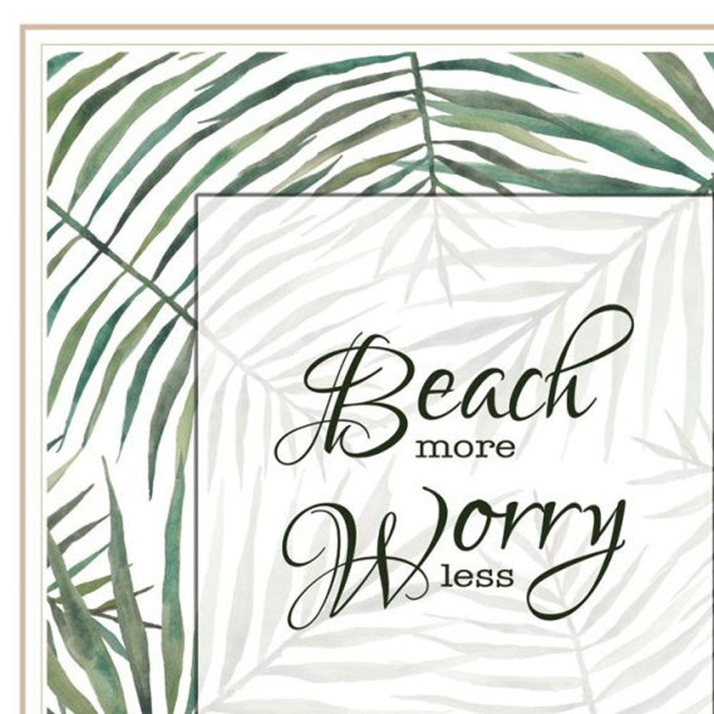 Set Of Two "Beach More And Worry Less" White Framed Wall Art — view 2