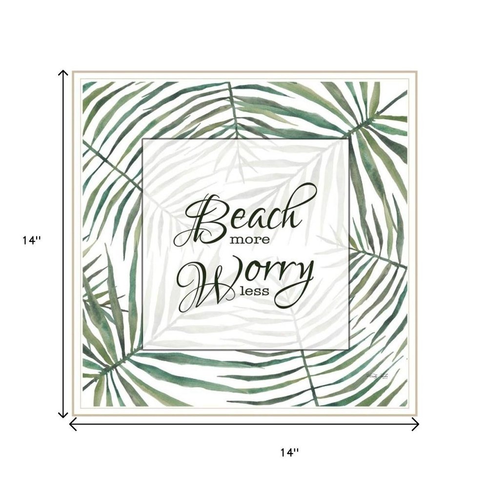 Set Of Two "Beach More And Worry Less" White Framed Wall Art — view 4