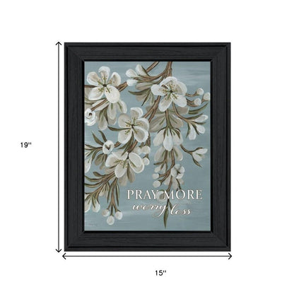 Set Of Two "Pray More And Worry Less" Black Framed Wall Art HomeRoots