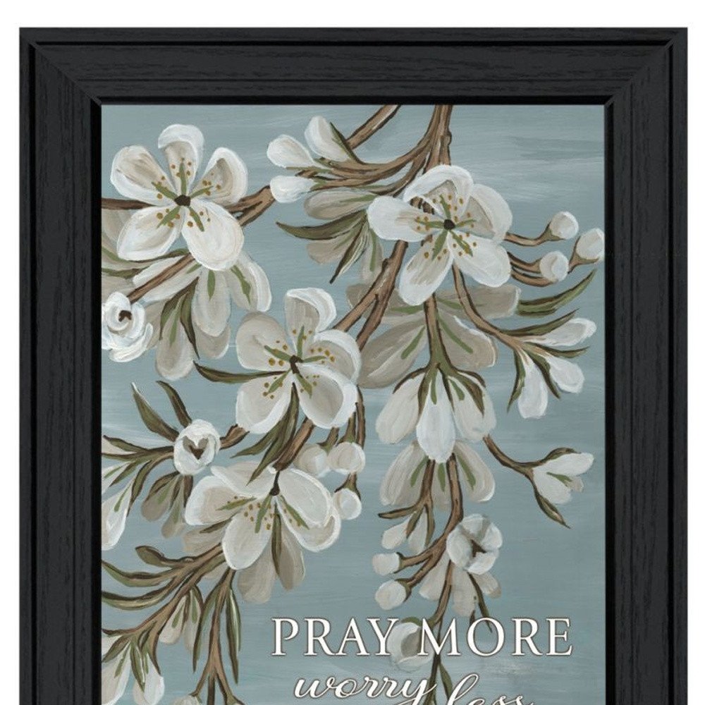 Set Of Two "Pray More And Worry Less" Black Framed Wall Art — view 3