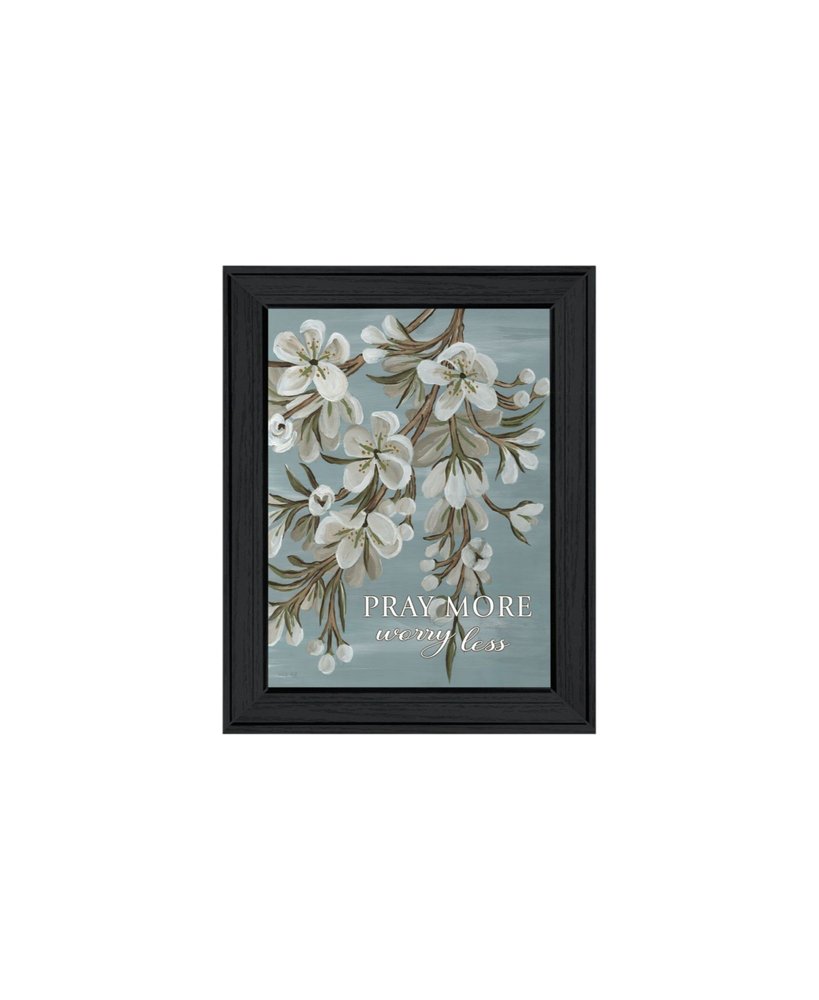 Set Of Two "Pray More And Worry Less" Black Framed Wall Art HomeRoots