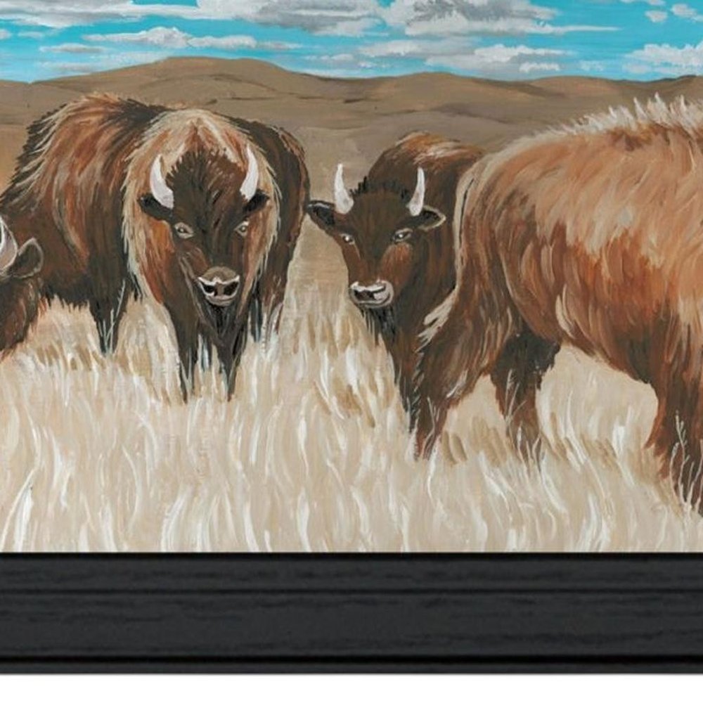 Set Of Two "The Boss of the Bison Herd" Black Framed Wall Art — view 6