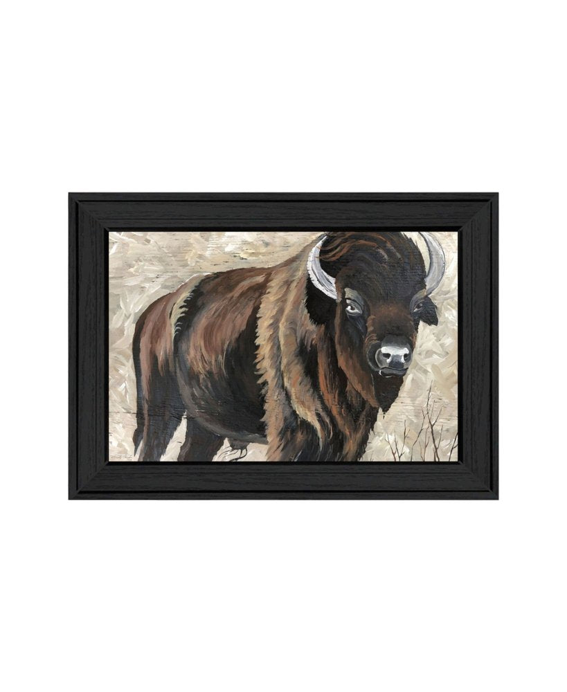 Set Of Two "The Boss of the Bison Herd" Black Framed Wall Art HomeRoots