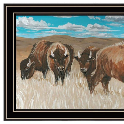 Set Of Two "The Boss of the Bison Herd" Black Framed Wall Art HomeRoots