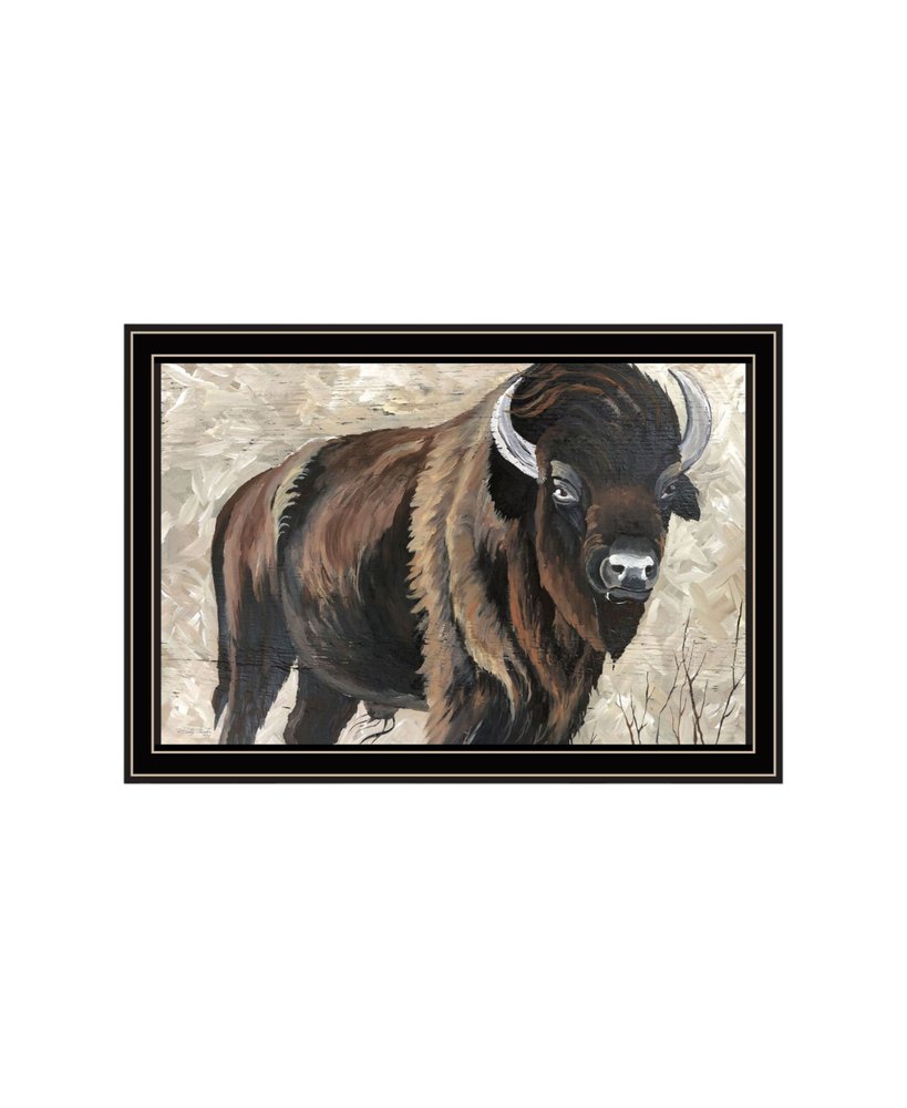 Set Of Two "The Boss of the Bison Herd" Black Framed Wall Art HomeRoots