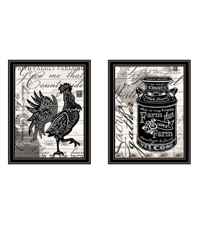 Set Of Two "OH What FuneJust try reading these!" Black Framed Wall Art — view 1