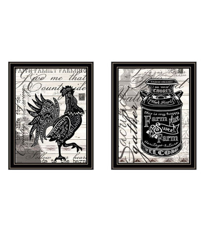 Set Of Two "OH What FuneJust try reading these!" Black Framed Wall Art HomeRoots