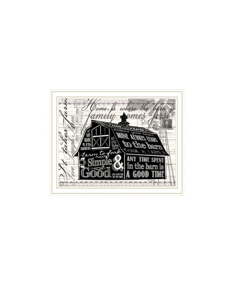 Set Of Two " Try Reading this House and Barn!" White Framed Wall Art HomeRoots