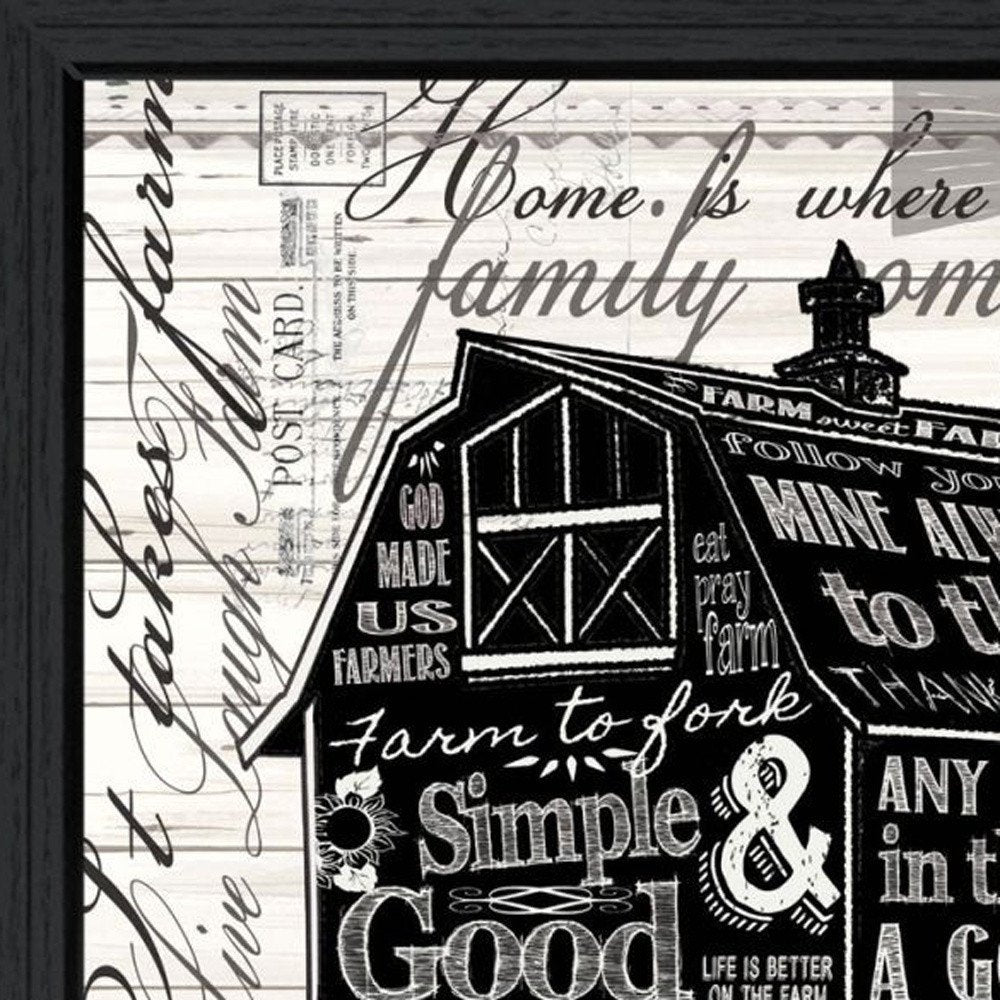 Set Of Two "Try Reading this House and Barn!" Black Framed Wall Art — view 2