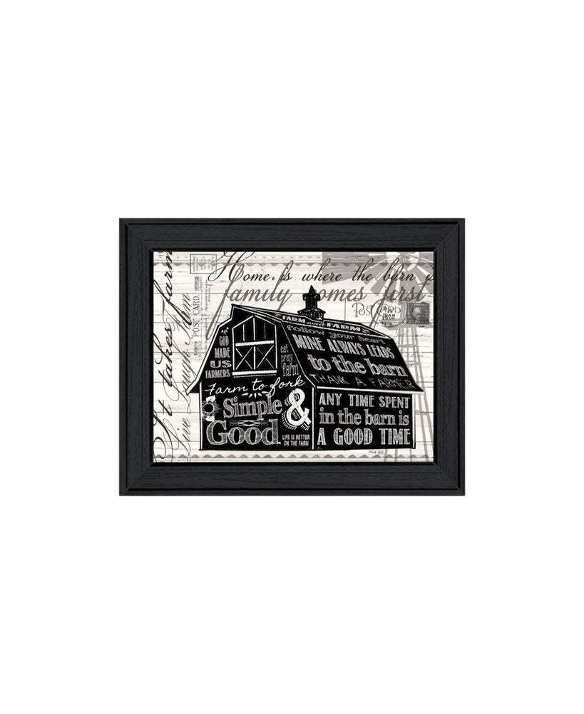 Set Of Two "Try Reading this House and Barn!" Black Framed Wall Art HomeRoots