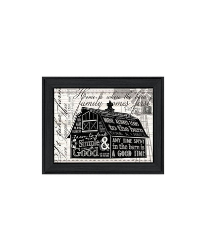 Set Of Two "Try Reading this House and Barn!" Black Framed Wall Art HomeRoots