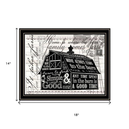 Set Of Two "Try Reading this House and Barn!" Black Framed Wall Art HomeRoots