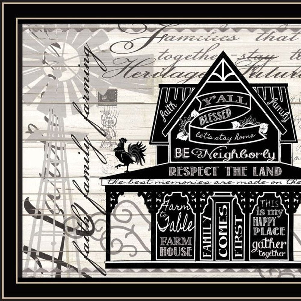 Set Of Two "Try Reading this House and Barn!" Black Framed Wall Art HomeRoots